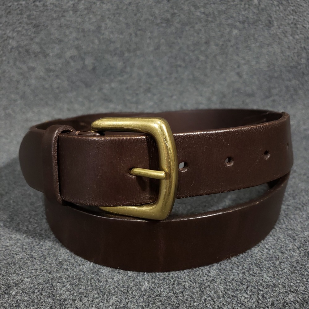 Chaps Ralph Lauren‎ Belt Mens 42 Brown Genuine Leather Brass Buckle 7116018-208